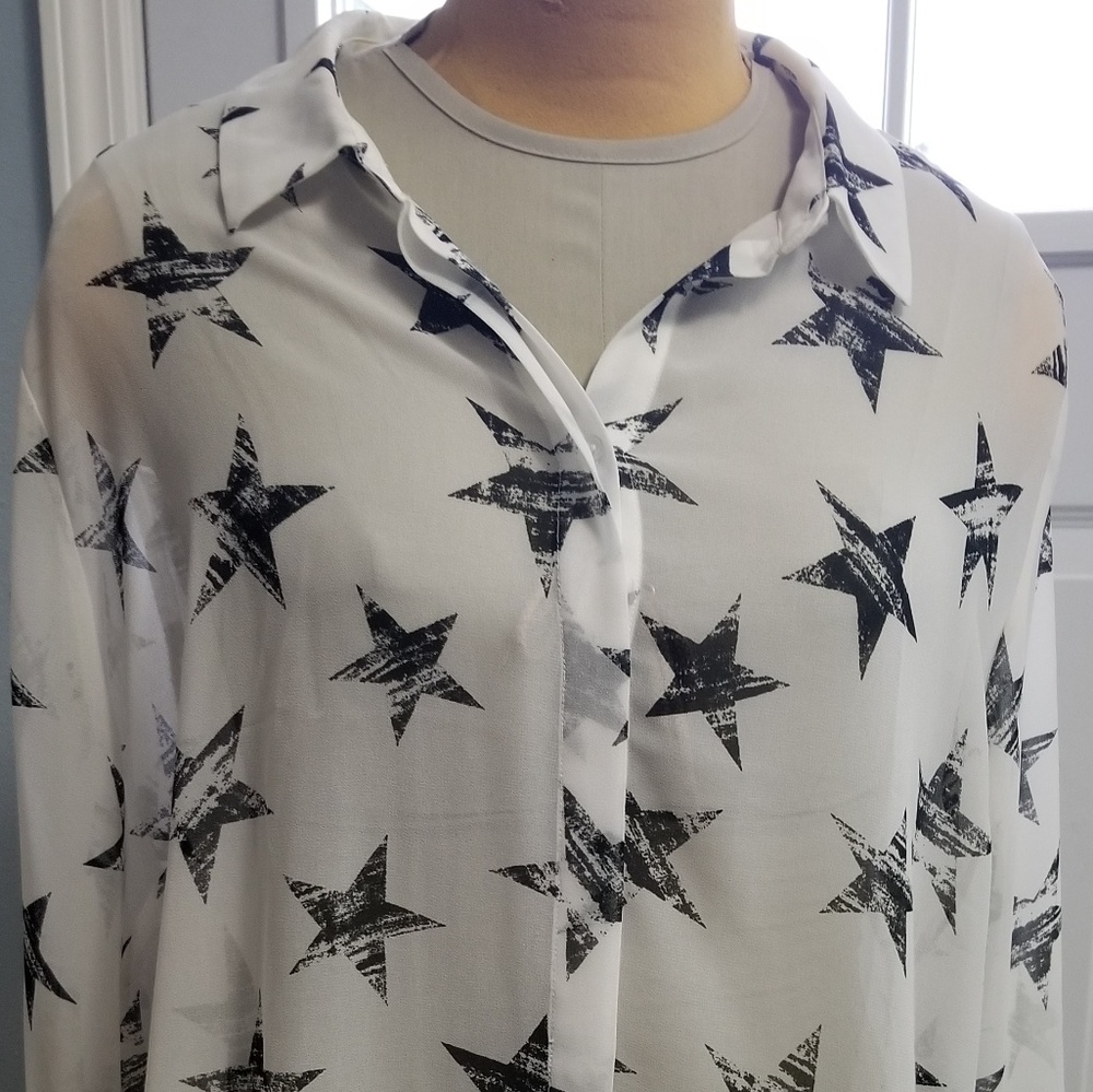 Lane Bryant sheer button down